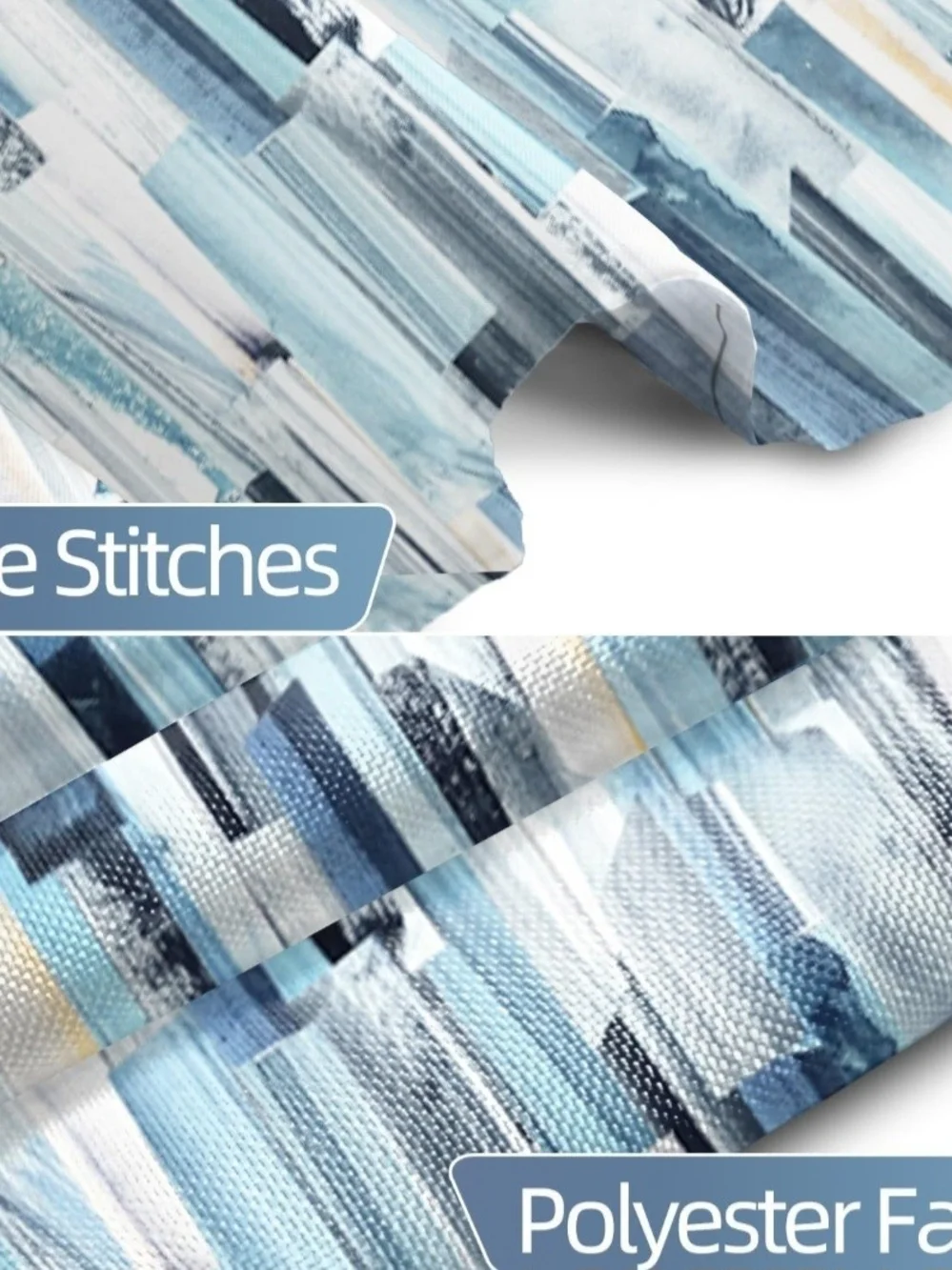 Blue Abstract Stripe Shower Curtain - Contemporary Home Bath